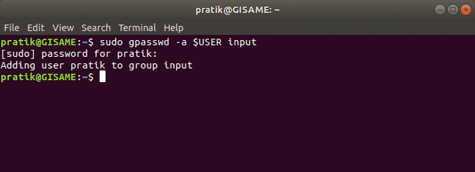 صورة لـ كيفية الحصول على إيماءات اللمس المتعدد لـ Windows و Mac على Ubuntu | add-current-user-to-input-group-min-DzTechs
