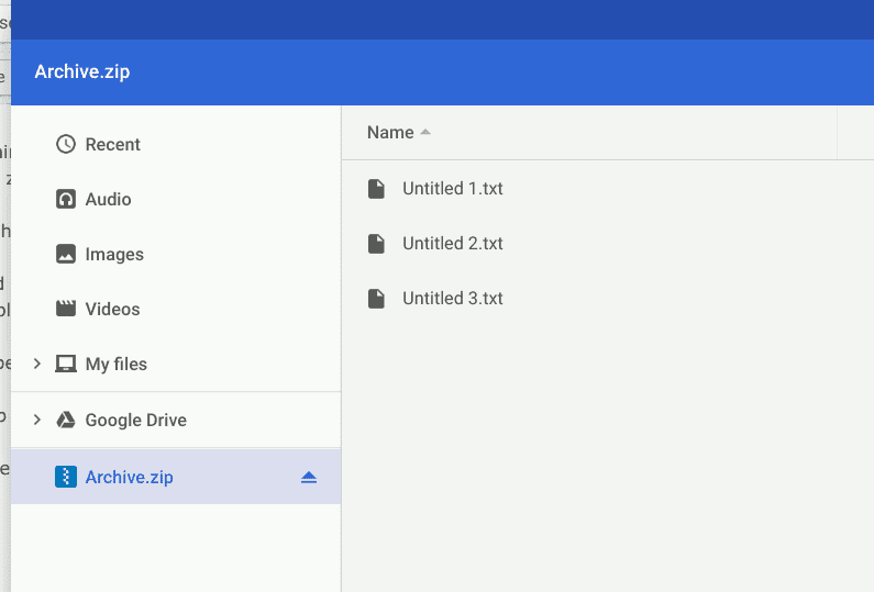 صورة لـ كيفية ضغط و فك ضغط الملفات على Chromebook | chrome-files-app-mounted-zip-file-min-DzTechs