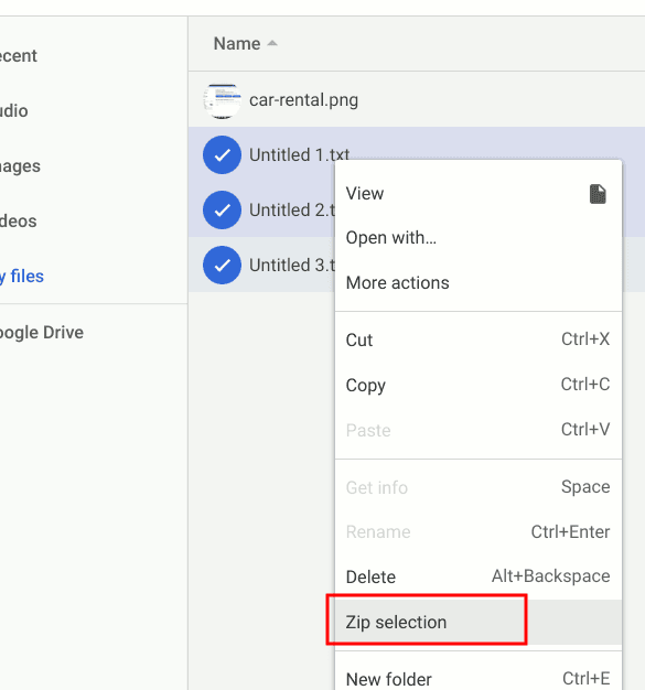 صورة لـ كيفية ضغط و فك ضغط الملفات على Chromebook | chromeos-zip-selection-min-DzTechs