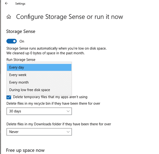 صورة لـ أفضل الطرق لتحرير مساحة تخزين القرص الصلب على Windows 10 | clean-up-make-space-windows-10-c-drive-storage-sense-2-min-DzTechs