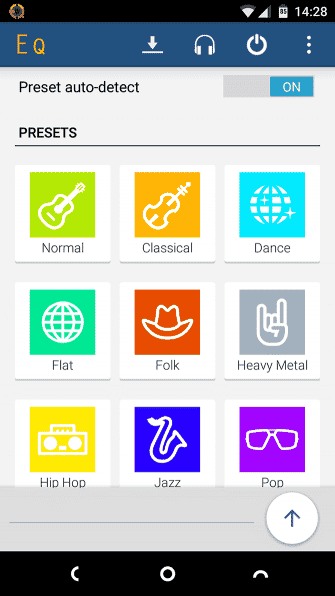 صورة لـ تطبيقات التعزيز الصوتي التي ستزيد فعليًا من حجم إخراج الصوت لنظام Android | equalizer-main-screen-335x596-min-DzTechs