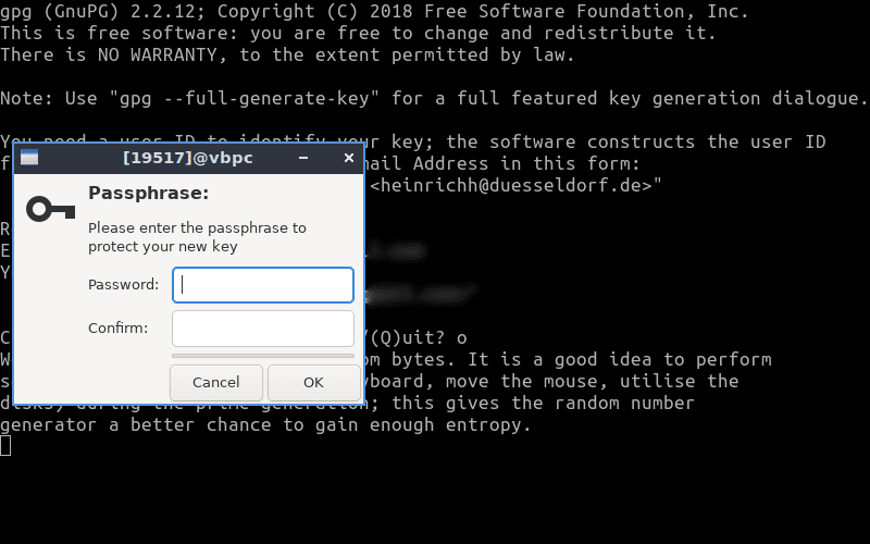 صورة لـ كيفية توليد مفاتيح تشفير GPG في Linux لتشفير الملفات | gpg-linux-key-passphrase-DzTechs
