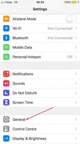 صورة لـ كيفية قفل التطبيقات على iPhone الخاص بك | lock-apps-iphone-settings-general-e1563155444174-min-DzTechs