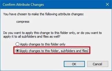 صورة لـ أفضل الطرق لتحرير مساحة تخزين القرص الصلب على Windows 10 | ntfs-compression-apply-all-folders-files-min-DzTechs