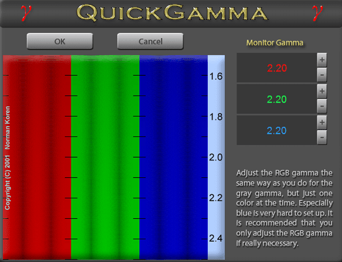 صورة لـ أفضل البرمجيات المجانية لمعايرة ألوان شاشة العرض على Windows 10 | quick-gamma-min-DzTechs