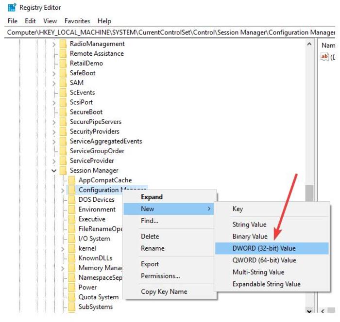 صورة لـ كيفية استعادة النسخ الاحتياطية للسجل في Windows 10 | restore-registry-backup-windows-10-regedit-registry-key-configuration-manager-new-dword-min-DzTechs