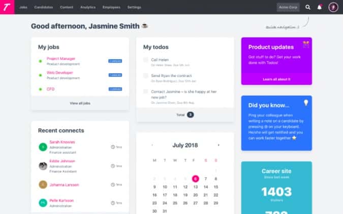 صورة لـ أفضل تطبيقات أنظمة تتبع المتقدمين للعمل للشركات الصغيرة | teamtailor-e1562612451930-min-DzTechs