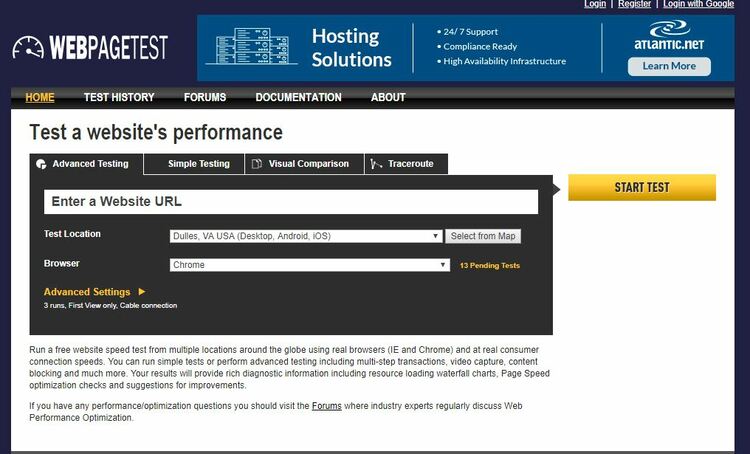 صورة لـ 6 أدوات مفيدة لاختبار سرعة الموقع لمعرفة مدى سرعة تحميل موقعك | website-speed-tools-webpagetest-min-DzTechs