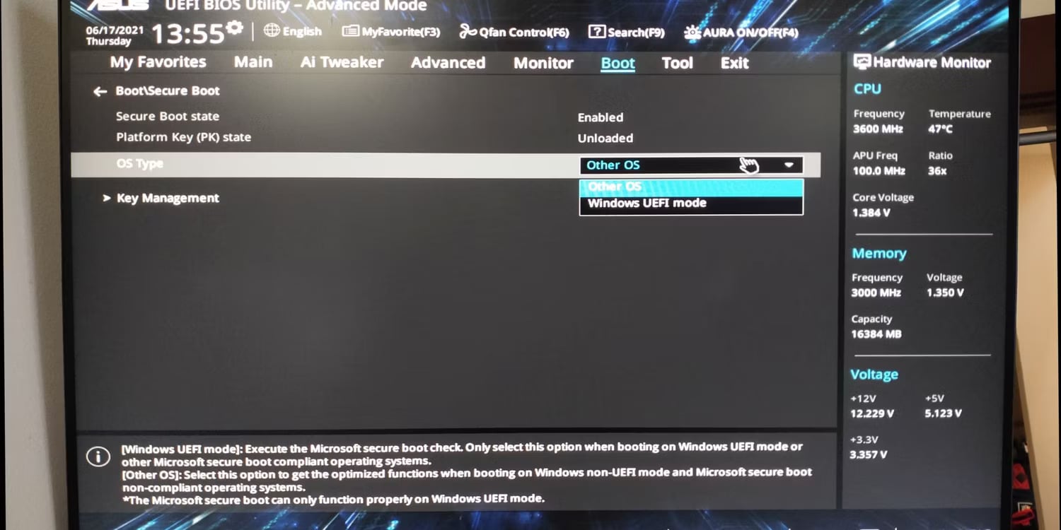 صورة لـ Windows 10 لا يقوم بالتمهيد؟ إصلاحات لتشغيل الكمبيوتر مرة أخرى | windows-10-boot-problems-uefi-bios-utility-asus-secure-boot