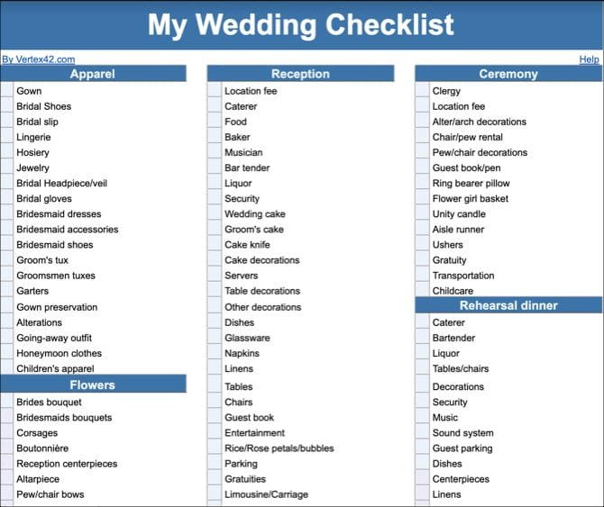 صورة لـ أفضل قوالب مستندات Google التي ستجعل حياتك أسهل | GoogleDocsWeddingChecklistTemplateSS-min-DzTechs