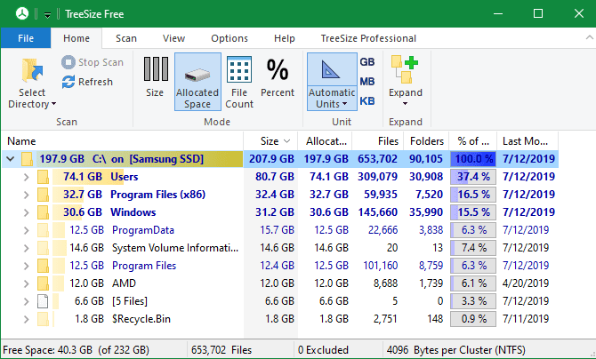 صورة لـ أفضل الطرق لتنظيف نظام Windows 10: دليل خطوة بخطوة | TreeSize-Free-Scan-min-DzTechs