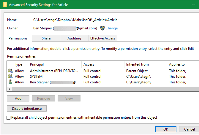 صورة لـ خطأ رفض الوصول إلى المجلد في نظام التشغيل Windows 10؟ 5 إصلاحات سهلة | Windows-Folder-Advanced-Security-Settings-min-DzTechs