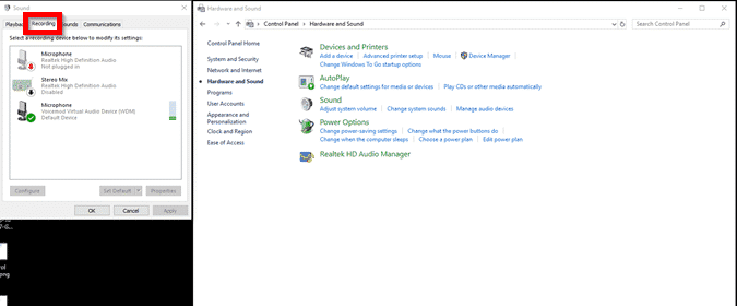صورة لـ كيفية استخدام Clownfish كمغير صوت في الوقت الحقيقي لـ Discord و Fortnite | control-panel-sound-recording-min-DzTechs