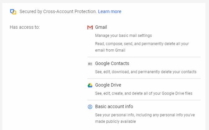 صورة لـ كيفية إزالة تطبيقات الجهات الخارجية من حساب Google الخاص بك الآن | ff-min-DzTechs