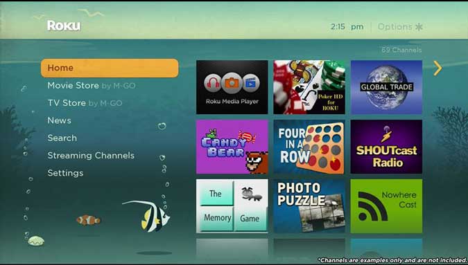 صورة لـ أفضل السمات والمظاهر لتخصيص شاشة Roku الرئيسية مثل المحترفين | fish-fun-theme-DzTechs