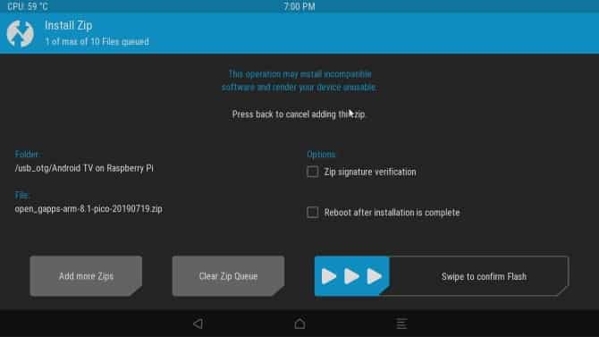 صورة لـ كيفية إنشاء Android TV Box بإستخدام Raspberry Pi بسهولة | muo-diy-raspberrypi-androidtv-install-gapps-swipe-min-DzTechs