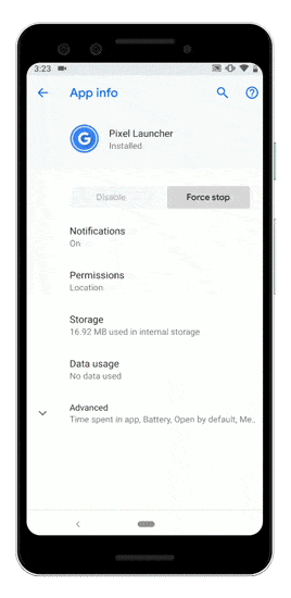 صورة لـ كيفية إزالة جميع أيقونات التطبيقات من شاشتك الرئيسية بنقرة واحدة | pixel-launcher-clear-storage-DzTechs