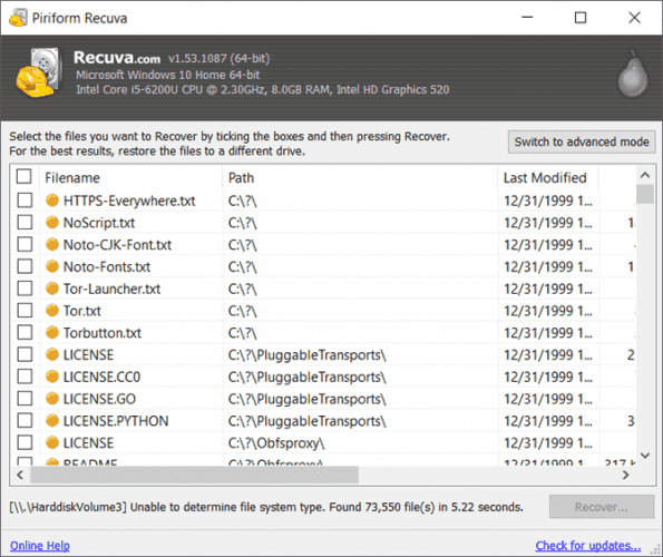 صورة لـ أفضل التطبيقات المحمولة التي لا تتطلب أي تثبيت لنظام Windows | recuva-user-interface-595x500-min-DzTechs