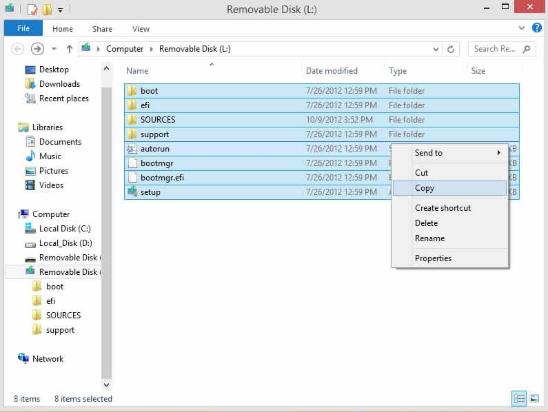 صورة لـ كيفية إنشاء USB قابل للتمهيد بدون أي برنامج لـ Windows 10 (باستخدام CMD) | 12-14-Copying-All-Files-And-Pasting-It-DzTechs