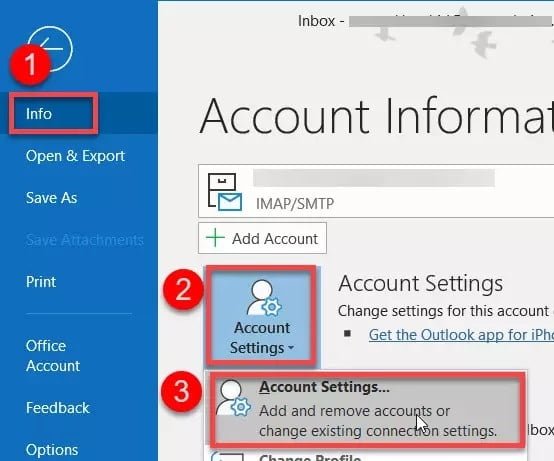 صورة لـ كل ما تريد معرفته حول ملفات البيانات PST و OST على Outlook | Account-Settings-min-DzTechs
