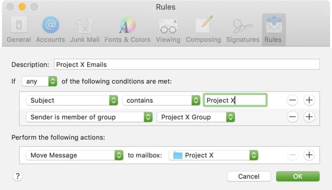صورة لـ نصائح الإنتاجية الاحترافية لـ Apple Mail على Mac يجب أن تعرفها | ProjectEmailRuleMove-MacMail-min-DzTechs