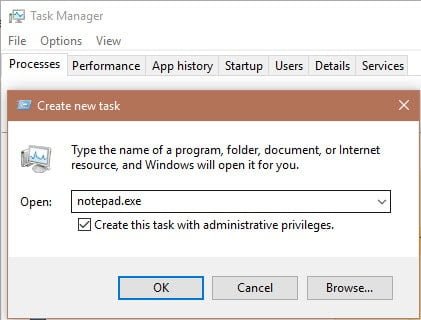صورة لـ طرق لتشغيل أي برنامج بصلاحيات المسؤول في Windows | Task-Manager-Run-as-Admin-min-DzTechs