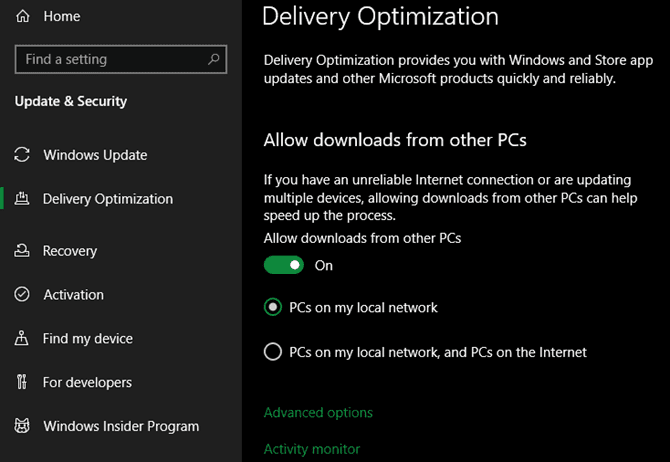 صورة لـ كيفية تسريع الإنترنت الخاص بك مع بعض الخيارات على Windows | Windows-10-Delivery-Optimization-min-DzTechs