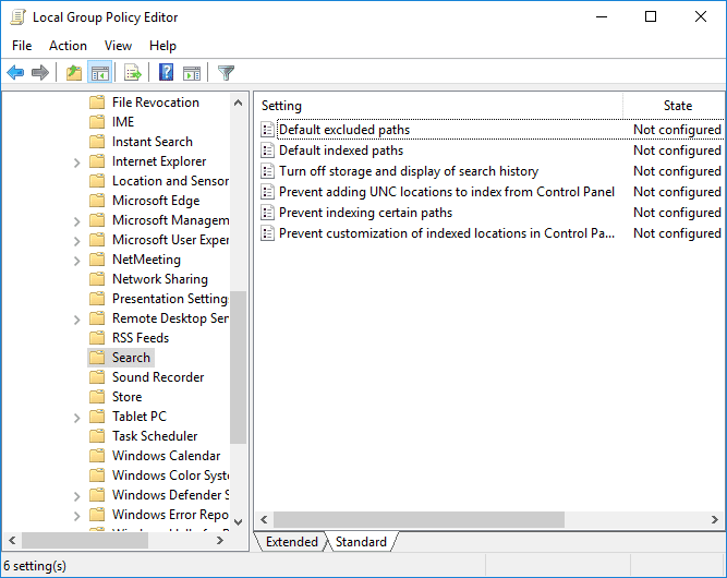 صورة لـ كيفية إصلاح بحث Outlook الذي لا يعمل بخطوات بسيطة | Windows-10-group-policy-search-index-settings-min-DzTechs