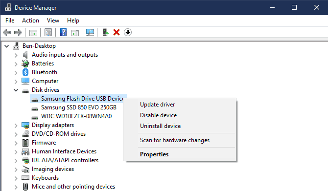 صورة لـ محرك الأقراص الخارجي لا يظهر أو لم يتم إكتشافه؟ هنا الإصلاحات | Windows-Device-Manager-Disk-Drives-min-DzTechs