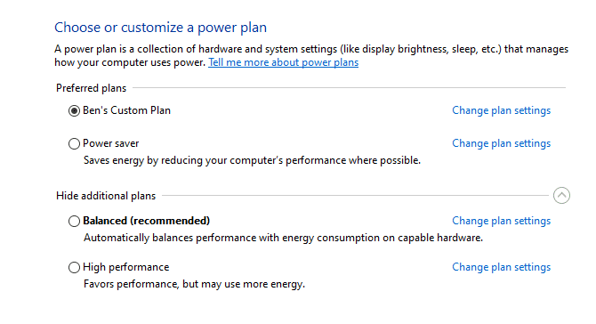 صورة لـ كيفية إصلاح مشكلات انخفاض FPS الخاص بالألعاب في Windows | Windows-Power-Plan-Settings-min-DzTechs