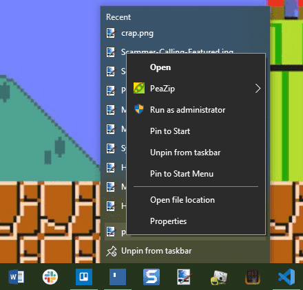 صورة لـ طرق لتشغيل أي برنامج بصلاحيات المسؤول في Windows | Windows-Run-Taskbar-Program-As-Admin-min-DzTechs