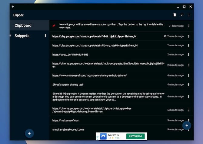 صورة لـ أفضل 5 تطبيقات لإدارة الحافظة على Chromebook لزيادة الإنتاجية | clipper-app-android-chromeos-min-DzTechs