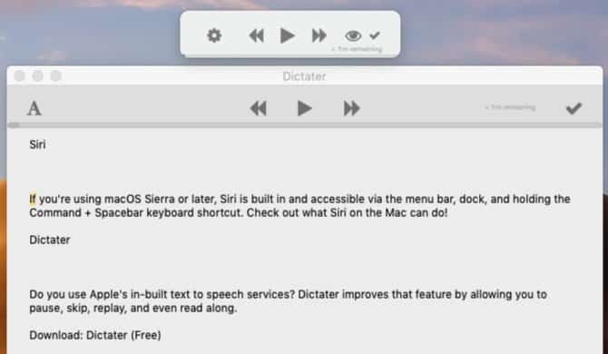 صورة لـ أفضل تطبيقات macOs لتثبيتها على الـ MacBook أو الـ iMac | dictater-text-to-speech-interface-on-macos-min-DzTechs