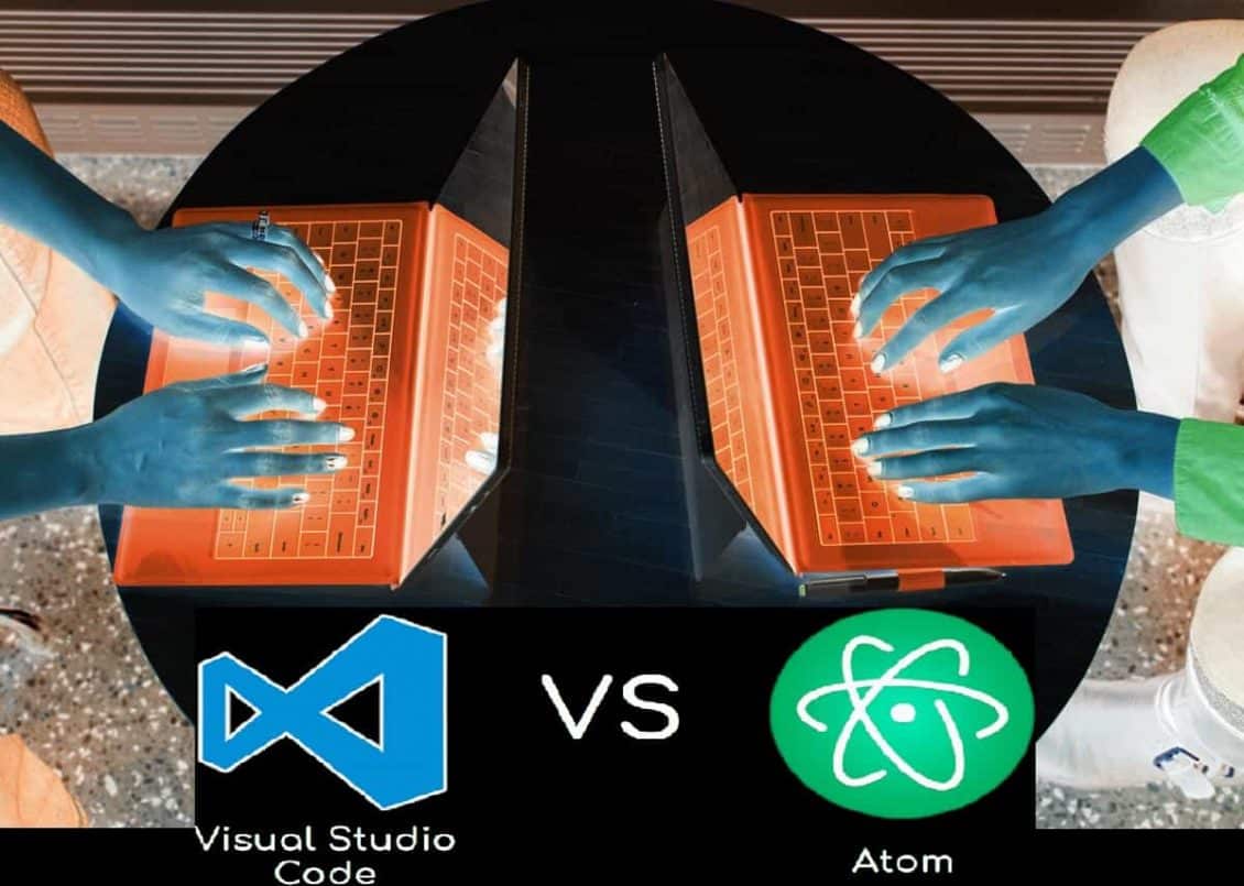 صورة لـ مُقارنة بين Visual Studio Code و Atom: أي مُحرِّر للتعليمات البرمجية مناسب لك؟ | dueling-laptops_hackathon_competition_programmers_devops-by-christina-morillo-100764679-large.3x2-min-DzTechs