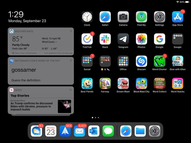 صورة لـ نظام التشغيل iPadOS : كل ما تحتاج إلى معرفته عن جديد هذا النظام | iPadOSHomeScreenTodayView-DzTechs