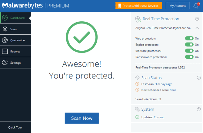صورة لـ كيفية تنظيف الكمبيوتر المصاب بالبرامج الضارة بأمان ونسخ الملفات | malwarebytes-premium-home-DzTechs