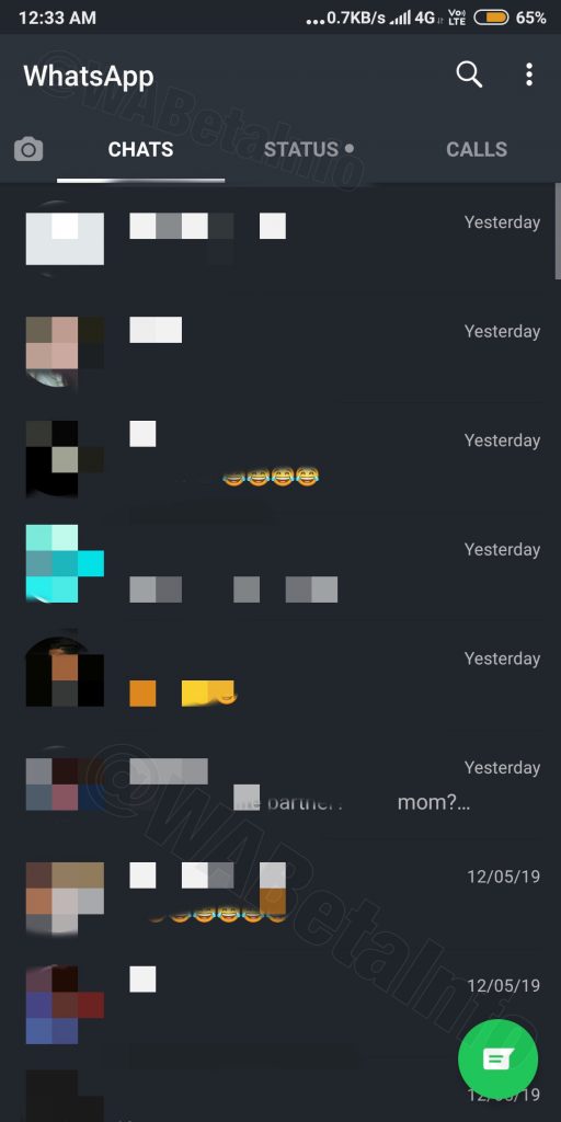 صورة لـ تحديثات WhatsApp 2020 : تحديثات منتظمة حول آخر تحديثات WhatsApp | nightmode_android_chats_list-512x1024-min-DzTechs
