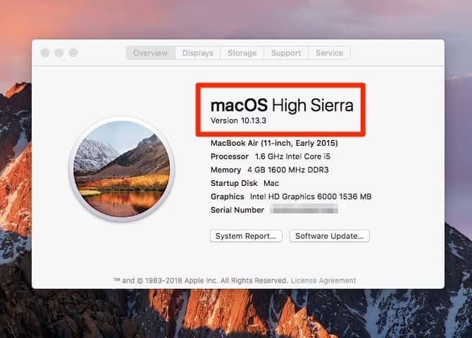 صورة لـ علامات إلى أنه حان الوقت لاستبدال جهاز MacBook أو iMac الخاص بك | os-version-mac-min-DzTechs