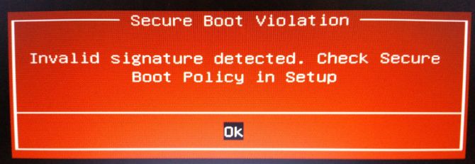 صورة لـ كيفية تعطيل UEFI Secure Boot للتمهيد المزدوج لأي نظام | secure-boot-error-message-min-DzTechs