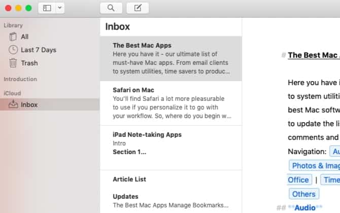 صورة لـ أفضل تطبيقات macOs لتثبيتها على الـ MacBook أو الـ iMac | ulysses-three-pane-preview-on-mac-min-DzTechs