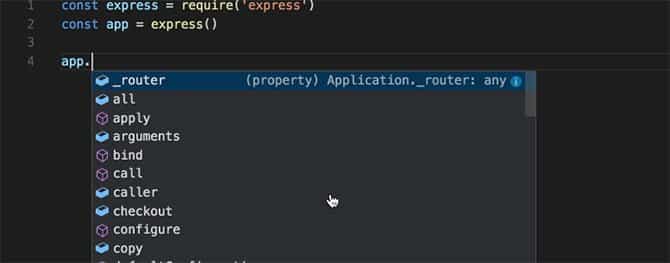 صورة لـ مُقارنة بين Visual Studio Code و Atom: أي مُحرِّر للتعليمات البرمجية مناسب لك؟ | visual-studio-code-vs-atom-vs-code-intellisense-min-DzTechs