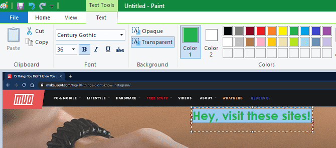 صورة لـ كيفية تحرير وتحسين لقطات الشاشة باستخدام MS Paint | Microsoft-Paint-Add-Text-Box-670x296-min-DzTechs
