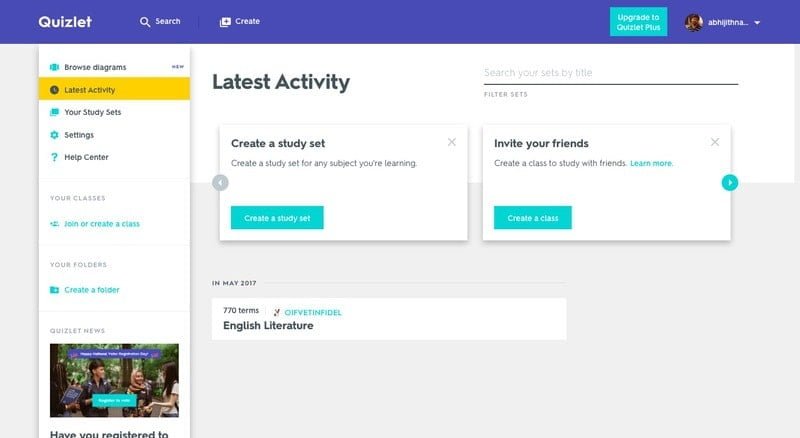 صورة لـ أفضل تطبيقات البطاقات التعليمية للـ Mac مع مقارنة بينها | Quizlet-UI-min-DzTechs