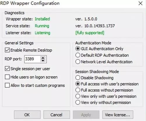 صورة لـ كيفية تمكين ميزة Remote Desktop (RDP) في Windows 10 Home | RDP-Wrapper-Configuration-min-DzTechs