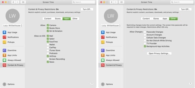 صورة لـ تقييد المحتوى وتعيين حدود لأطفالك مع مُدة استخدام الجهاز على Mac | ScreenTimeAppsOtherMac-min-DzTechs