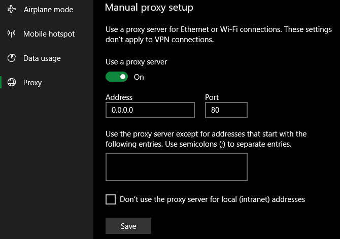 صورة لـ كيفية منع Internet Explorer من الوصول إلى الإنترنت | Windows-10-Change-Proxy-Settings-670x471-min-DzTechs