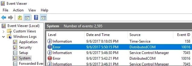 صورة لـ كيفية إصلاح خطأ DistributedCOM 10016 في Windows 10 | event-10016-error-1-min-DzTechs
