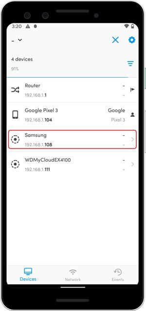 صورة لـ طرق للعثور على عنوان IP لـ Samsung TV (أو أي تلفزيون) دون الحاجة إلى جهاز التحكم عن بُعد | fing-min-DzTechs