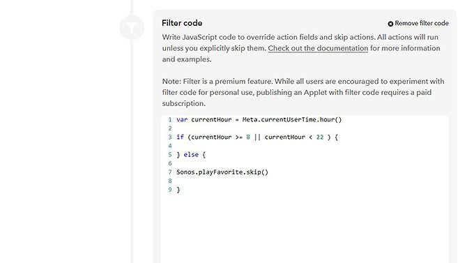صورة لـ كيفية استخدام IFTTT Applets مع عوامل التصفية المتقدمة لزيادة قوة مهامك | ifttt-filtercode-670x377-min-DzTechs