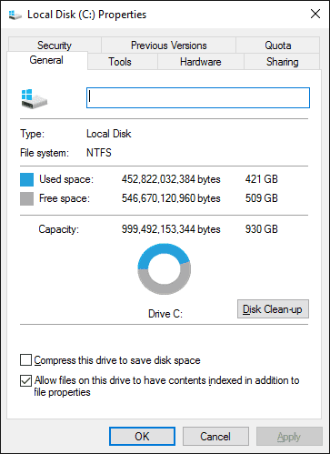 صورة لـ كيفية نقل التطبيقات والبرامج المثبتة في Windows 10 | local-disc-properties-min-DzTechs